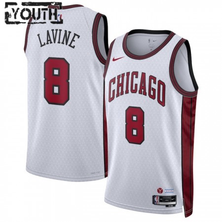 Camiseta Niños NBA Chicago Bulls Zach Lavine 8 2022-23 Nike City Edition Blanco Swingman
